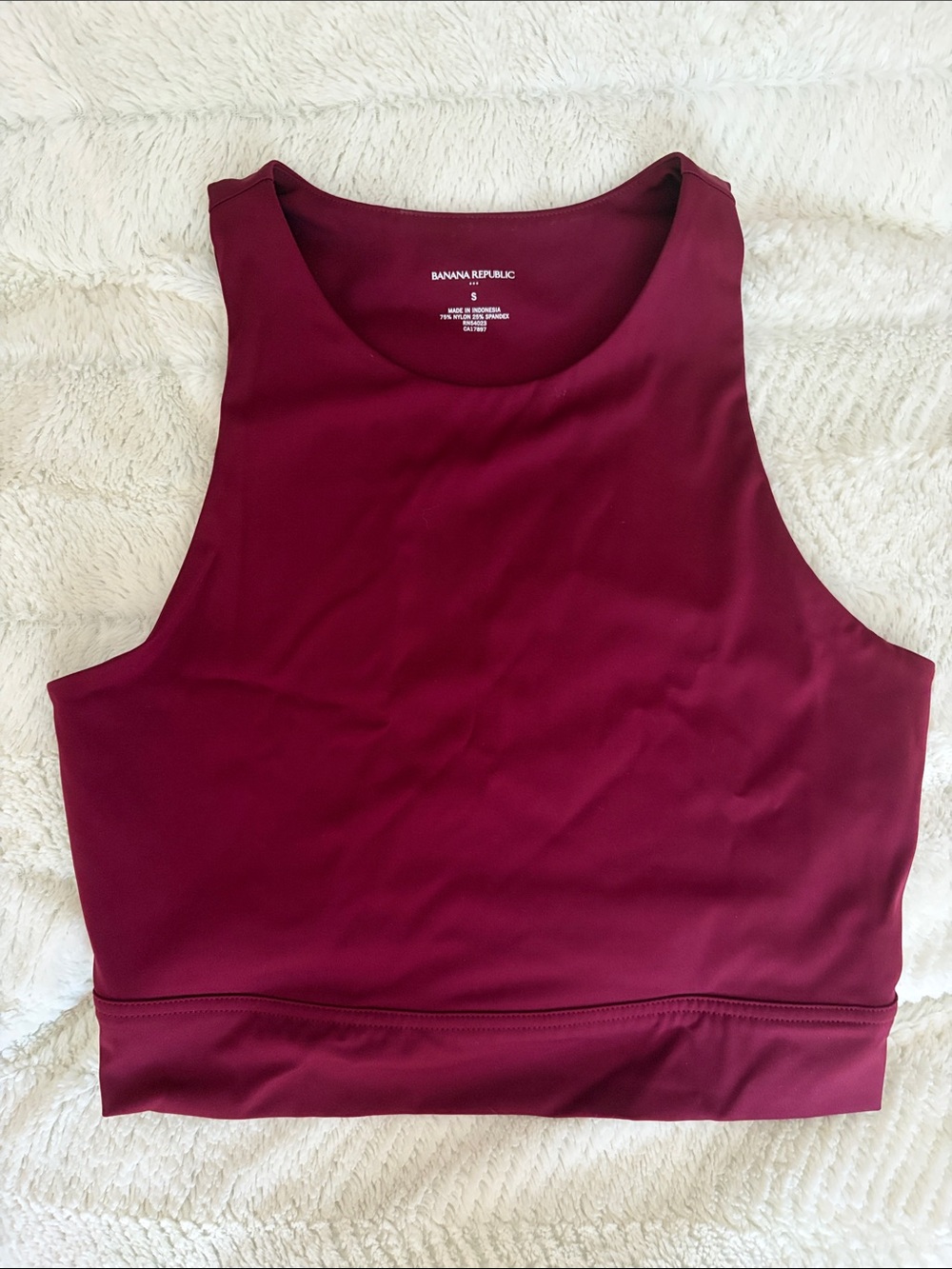 Banana Republic High Neck Crop Tank/sports bra in Wine